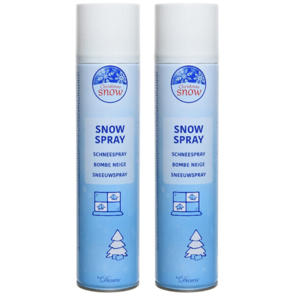 2x Sneeuwspray/spuitsneeuw bussen 400 ml