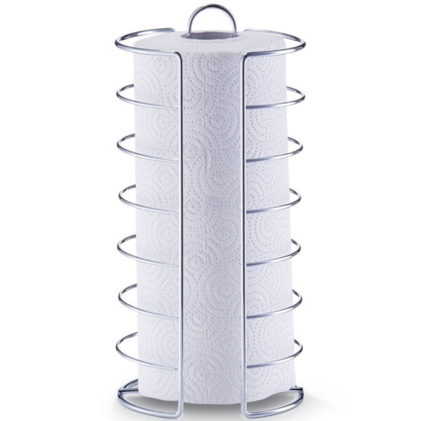 1x Zilveren metalen keukenrolhouders rond half dicht 15 x 30 cm