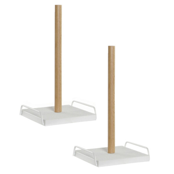 Keukenrolhouder - 2x - wit - 16 x 30 cm - Keukenpapier - houders