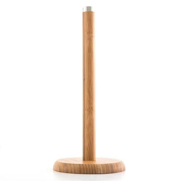Keukenrolhouder - bamboe hout - staand model - D14 x H32 cm