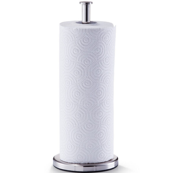 Zeller Keukenrolhouder - rond - zilver - RVS - 13x32 cm