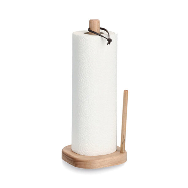 Zeller Keukenrolhouder - 1 rol - met afrol hulp - hout - lichtbruin - 31 x 13 cm -