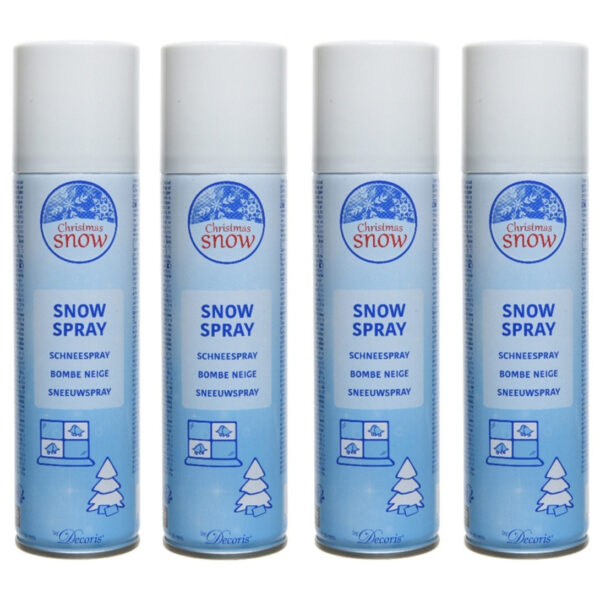 Sneeuwspray - 4x - wit - 150 ml - spuitsneeuw - kunstsneeuw - nepsneeuw - sneeuw decoratie