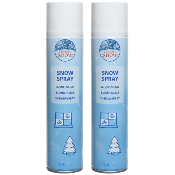 Sneeuwspray - 2x - wit - 300 ml - spuitsneeuw - kunstsneeuw - nepsneeuw - sneeuw decoratie